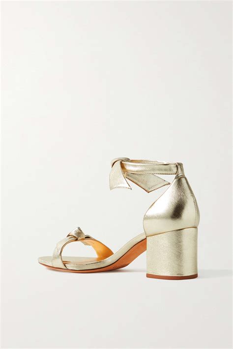 Alexandre Birman Clarita Bow Embellished Metallic Leather Sandals Net A Porter