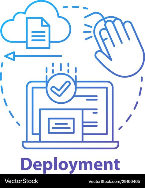 Deployment Concept Icon Data Send Receive Product Vector Image