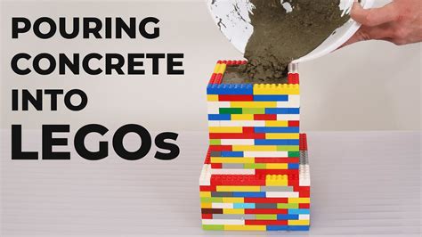 Pouring Concrete Into Lego Youtube