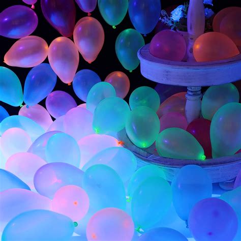 500 Pieces 3 Inch Neon Glow Balloon Blacklight Reactive Fluorescent
