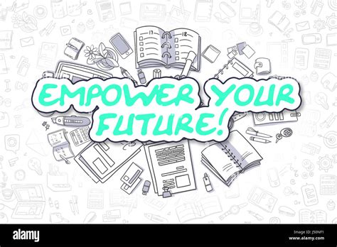 Empower Your Future Doodle Green Word Business Concept Stock Photo