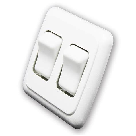 Double 2 Gang On Off 12 Volt White Light Switch Rv Camper Trailer