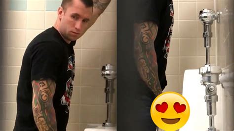 Hot Tattoed Guy Pissing At Urinal My Own Private Locker Room