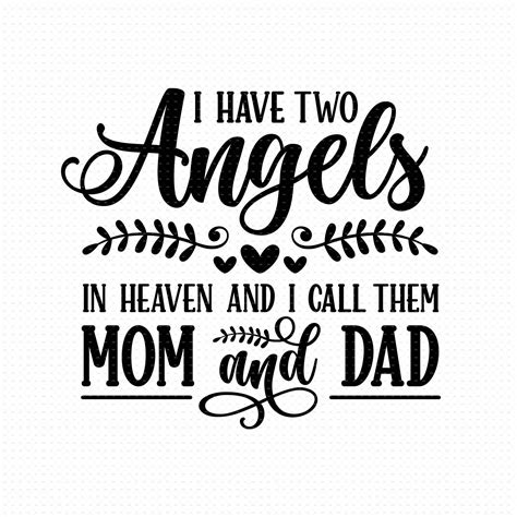 I Have Two Angels In Heaven And I Call Them Mom And Dad Svg Etsy