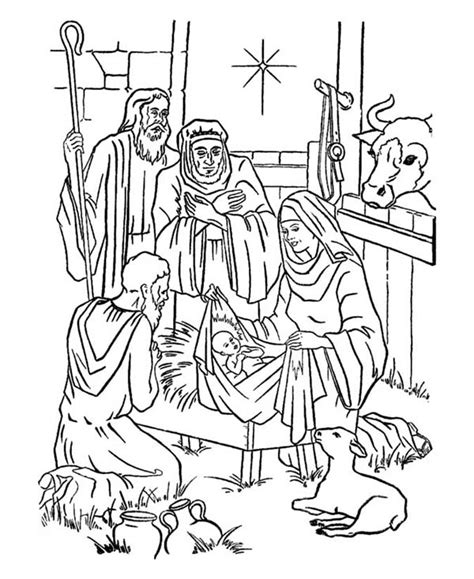 Picture Nativity Of Baby Jesus Coloring Page Kids Play Color