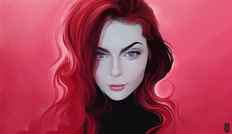 2920x1700 Redhead Women Artist Artwork Digital Art Hd Portrait Coolwallpapersme