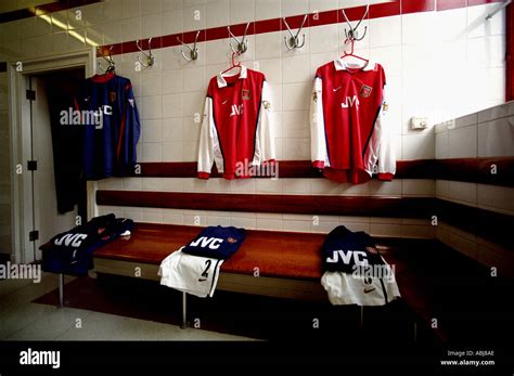 Changing Rooms At Highbury Stadium Arsenal Football Club Stock Photo
