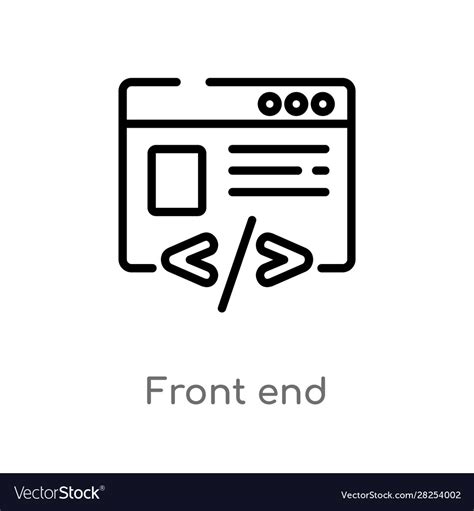 Outline Front End Icon Isolated Black Simple Line Vector Image