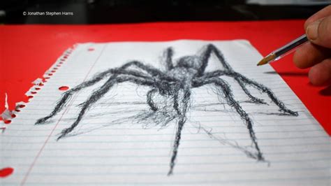 3d Spider Drawing Scribble Art Optical Illusion Youtube