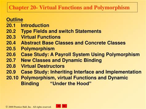 Ppt Chapter 20 Virtual Functions And Polymorphism Powerpoint