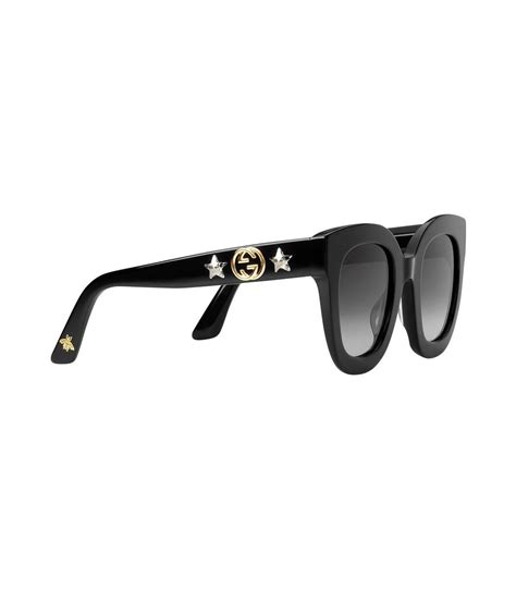 lyst gucci round frame acetate sunglasses with star in black for men