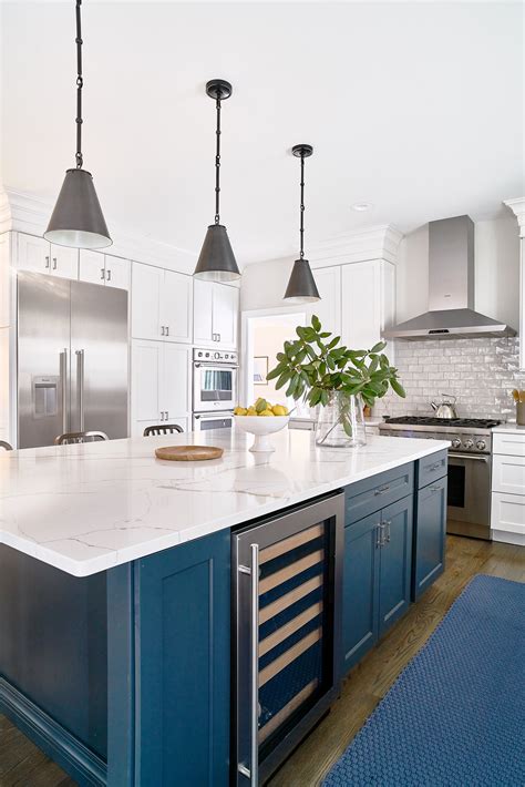 Taggart Blakely Interior Design Blue Kitchen Island Blue Kitchens