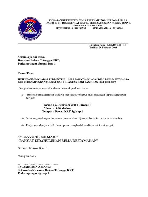 Contoh Surat Jemputan Mesyuarat Krt Agenda Mesyuarat Agung Umno