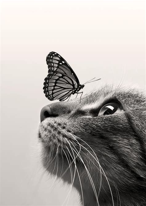 Free for commercial use no attribution required high quality images. Photography - Black and White | Cat Butterfly by Dorien ...