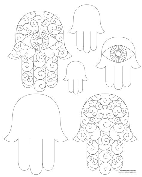 Hamsa Coloring Page and Embroidery Patterns | Embroidery patterns, Hand embroidery patterns ...
