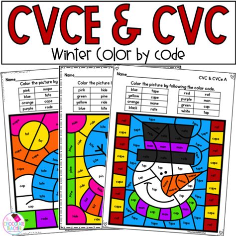 Cvc And Cvce Words Color By Code Phonics Worksheets Made By Teachers