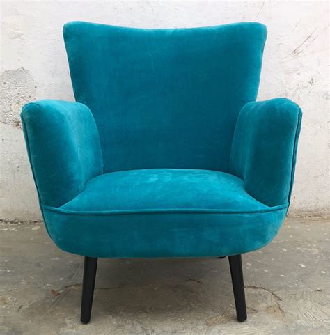 Armchairs | leather, fabric & bright coloured armchairs. Stunning Home Interiors Teal Velvet Armchair by Ragged Rose