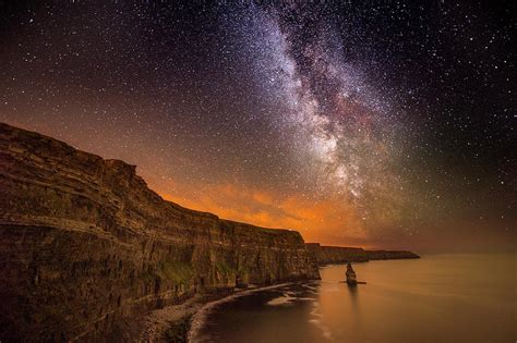 The Milky Way Visible Over The Cliffs Of Moher Doolin Clare Ireland