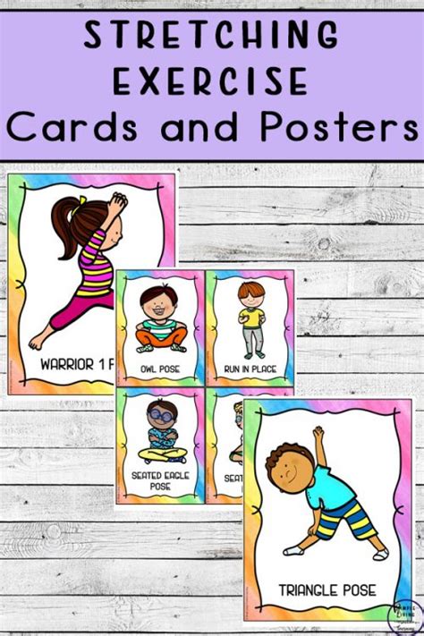 Stretching Exercise Cards And Posters Simple Living Creative Learning