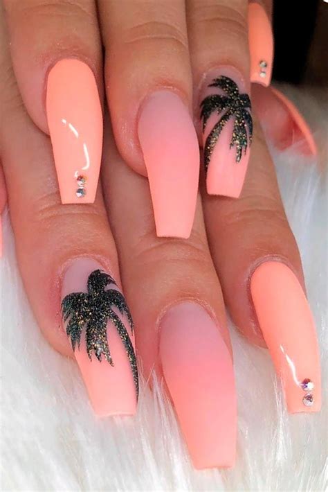 Peach Nails Pastel Nails Peach Nail Art Peach Colored Nails