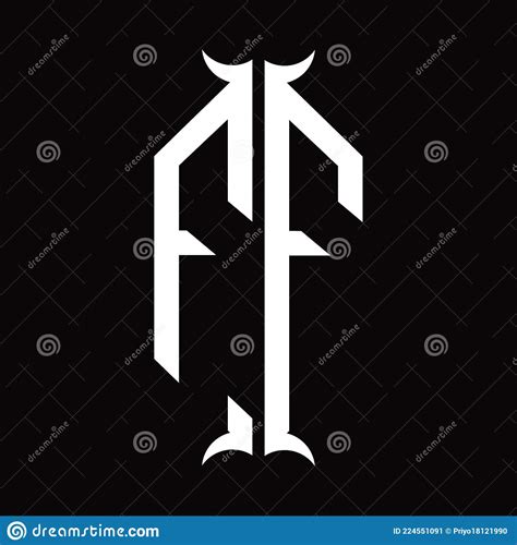 Ff Logo Monogram With Horn Shape Design Template Stock Vector