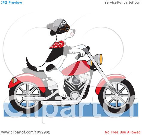 Clipart Biker Dog Riding A Motorcycle Royalty Free Vector