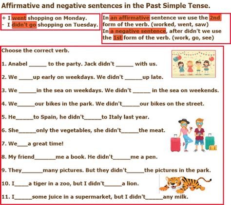 Affirmative And Negative Sentences In Past Simple Ficha Interactiva