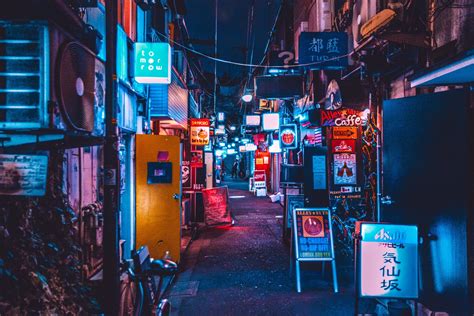 Alleyway Shop Sign Alley And Neon Light Hd Photo By Benjamin Hung