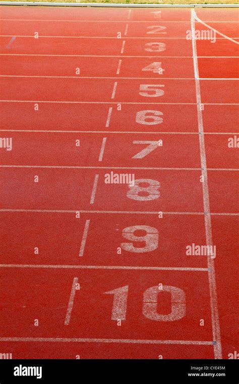 Running Track Lanes For Athletes Stock Photo Alamy