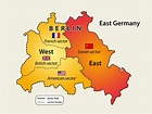 Map of Berlin wall (1961 - 1989) in Cold war. – Banknote World