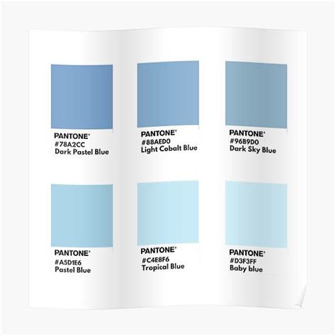 Pastel Blue Pantone Color Swatch Poster For Sale By Softlycarol