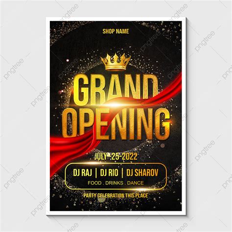 Grand Opening Red Silk Poster Template Download On Pngtree