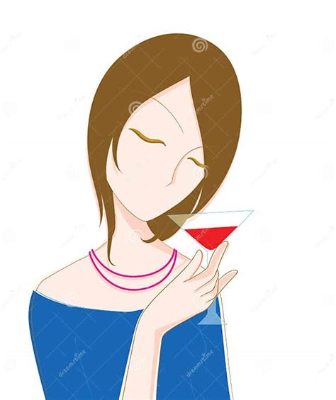 Woman Drinking Red Wine Stock Illustration Illustration Of Expressing 50290297