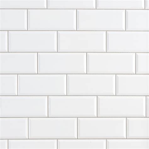 Bright White Ice Beveled Ceramic Wall Tile Ceramic Wall Tiles Wall