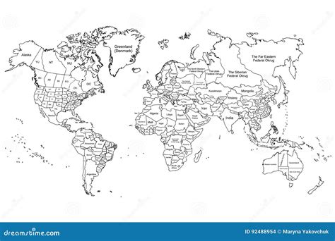 O Branco Do Mapa Do Mundo Ilustração Do Vetor Ilustração De Sociologia