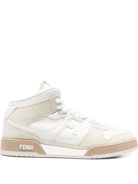 Fendi Ff Logo High Top Sneakers Farfetch