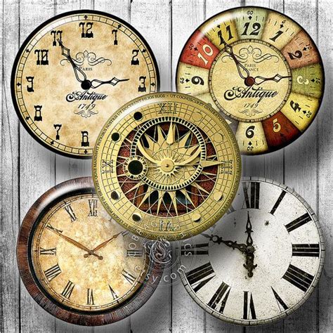 Vintage Clocks Digital Collage Sheets Cg 725 727 728 15 125