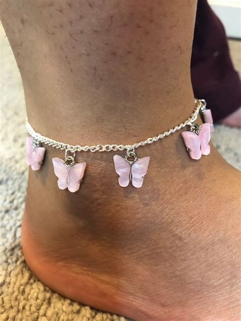 Silver Butterfly Anklet Etsy