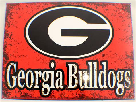 Georgia Bulldogs Ga Distressed Metal Sign Wall Plaque New 82292 Ebay