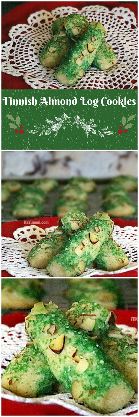 Set out a plate of these for the upcoming chinese new year. Finnish Almond Log Cookies - A delicious almond meal Christmas cookie that looks beautiful on a ...