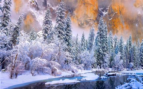 Yosemite National Park Winter Scenery Wallpapers Wallpaper Cave