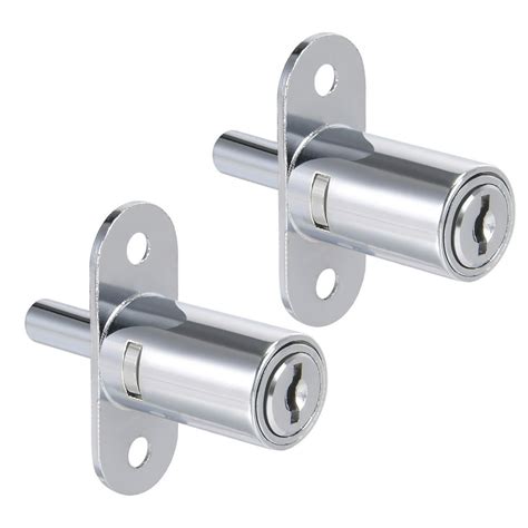 Push Plunger Lock 19mm X 32mm Cylinder Zinc Alloy Keyed Different 2pcs