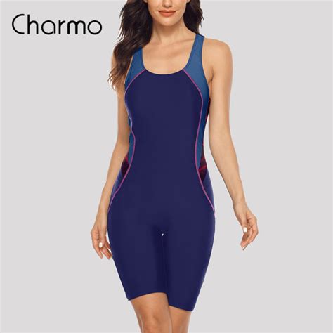 Charmo Women S Fashion Cozy One Piece Sports Swimwear Athlete Elastic Bodysuit Sports Swimsuit