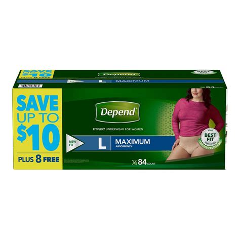 Depend Fit-Flex Underwear for Women Size Large 84 ct - Walmart.com - Walmart.com