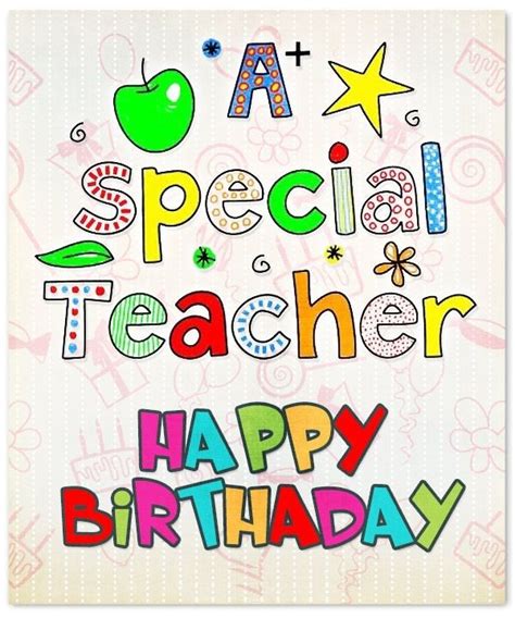 Birthday Card For Teacher Card Design Template