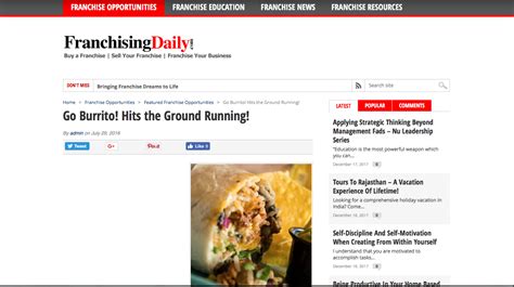 Franchising Daily Go Burrito Hits The Ground Running Go