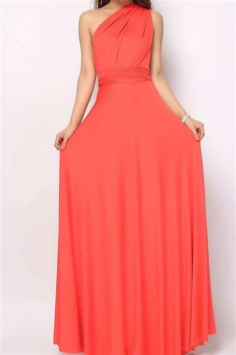 Wide ribbed brushed hacci mocck neck dress, white sleeveless crochet lace trim boho shift peasant. Coral Long Infinity Convertible Bridesmaids Dress [lg-03 ...