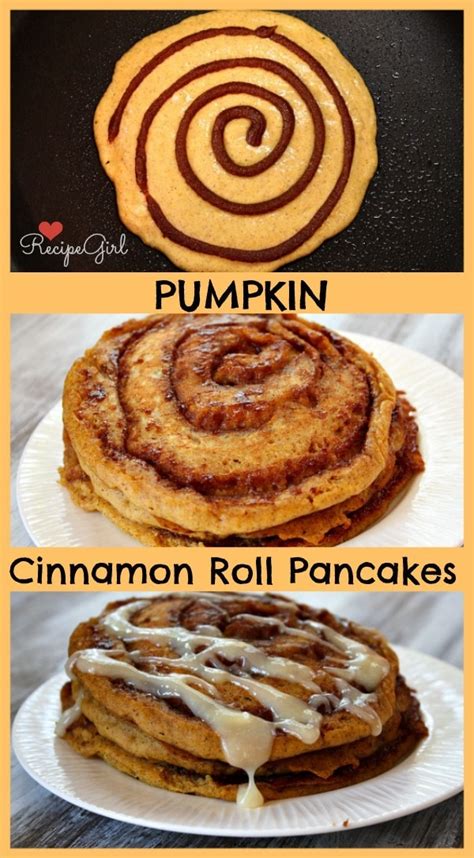 Pumpkin Cinnamon Roll Pancakes