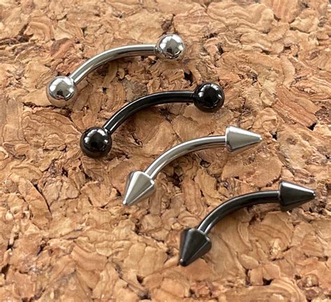 set of 4 barbell piercing jewelry curved barbell piercing etsy ireland