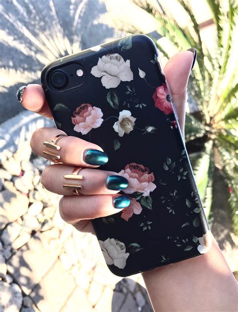 Dark Rose Floral On Black Iphone 7 Available For Iphone 7 Iphone 7